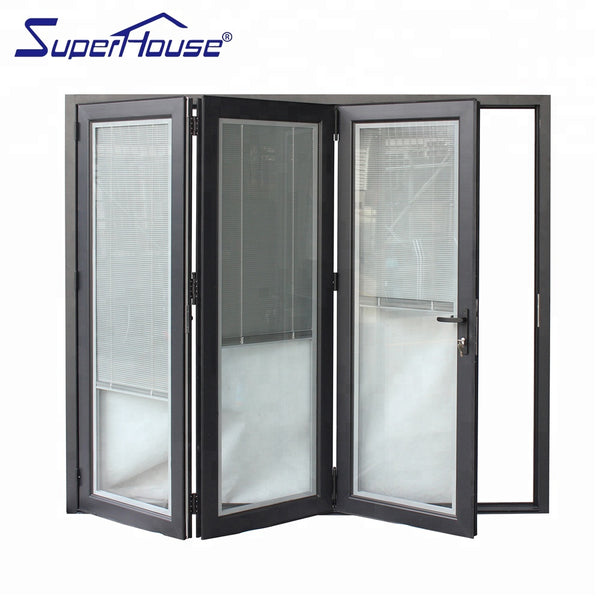 AAMA standard exterior aluminum folding glass door with flush sill design on China WDMA