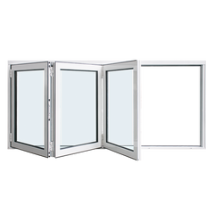 AS2047 standard China company 3 panel alum aluminum horizontal bifold folding window on China WDMA