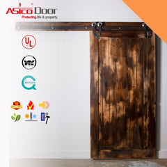 ASICO Hot Sales American Style Solid Oak/ Teak/ Pine Glass Lifting Wood Sliding Barn Door on China WDMA on China WDMA