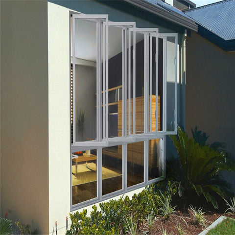 AU standard side hung glass aluminum casement window with blinds inside on China WDMA