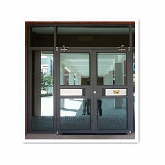 Aluminium Frame Glass Commercial Used Store Double Casement Door on China WDMA