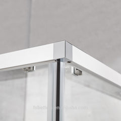 Aluminium Frame Simple tempered glass Hotel Cheap Double Sliding Door Shower Door on China WDMA