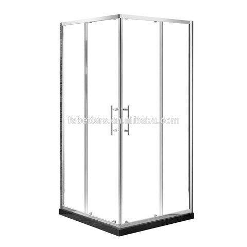 Aluminium Frame Simple tempered glass Hotel Cheap Double Sliding Door Shower Door on China WDMA