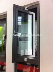 Aluminium Frame Vertical Pivot Window with Tempered Glass on China WDMA