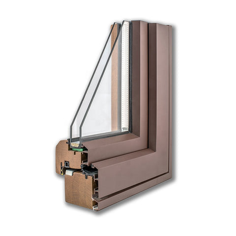 Aluminium Wood Soundproof Double or Fixed Glass Commercial Windows on China WDMA