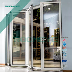 Aluminium balcony outdoor bi-fold door glass folding aluminium door on China WDMA