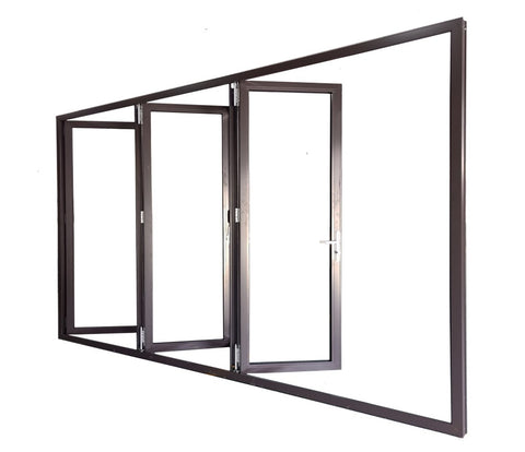 Aluminium bi-fold outdoor balcony sliding glass door on China WDMA