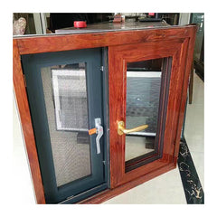 Aluminium glass casement windows based on anti-scratch italian skin feel wood grain color india villa windows on China WDMA