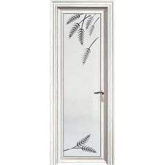 Aluminium single french doors full lite swing entry door aluminum french grille white casement swing doors on China WDMA