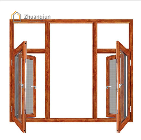 Aluminum Casement Glass Window Frame with Intergrated Stainless Steel Screen on China WDMA