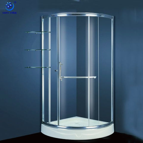 Aluminum Frame Sliding Corner Shower Door With Glass Shelves (KT6021AL) on China WDMA on China WDMA