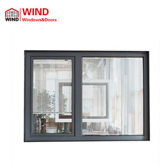 Aluminum Wood Inward Opening Casement Windows with Built in Blinds