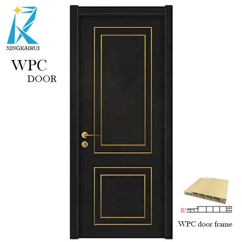 Aluminum alloy Decorative line wpc solid wood bedroom door on China WDMA