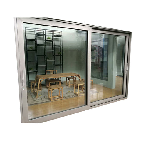 Aluminum french style sliding patio doors with gray color and double glass on China WDMA