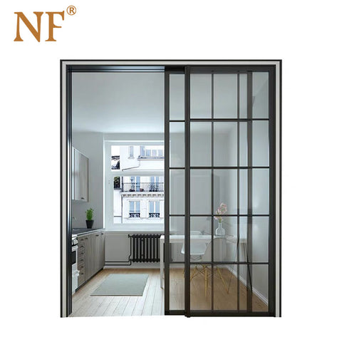 Aluminum grills sliding frameless slim frame large glass window with interlock on China WDMA