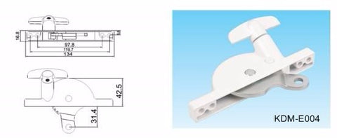 Aluminum louver window jalousie operator opener with center T crank on China WDMA