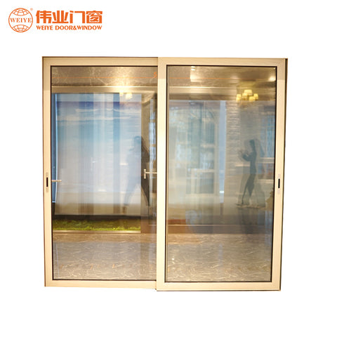 Aluminum professional horizontal open style sliding fluorocarbon window door on China WDMA