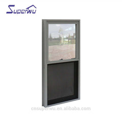 Aluminum single hung windows double glazed dust proof window with flyscreen on China WDMA