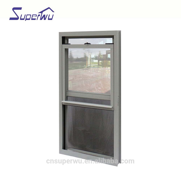 Aluminum single hung windows double glazed dust proof window with flyscreen on China WDMA