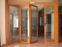 Aluminum tempered glass external folding doors aluminum Bi- folding patio door on China WDMA