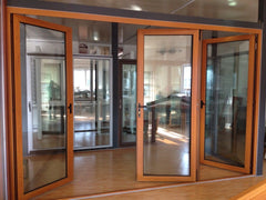 Aluminum tempered glass external folding doors aluminum Bi- folding patio door on China WDMA