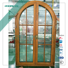 Aluminum wood double glazing arch window on China WDMA