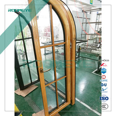 Aluminum wood double glazing arch window on China WDMA