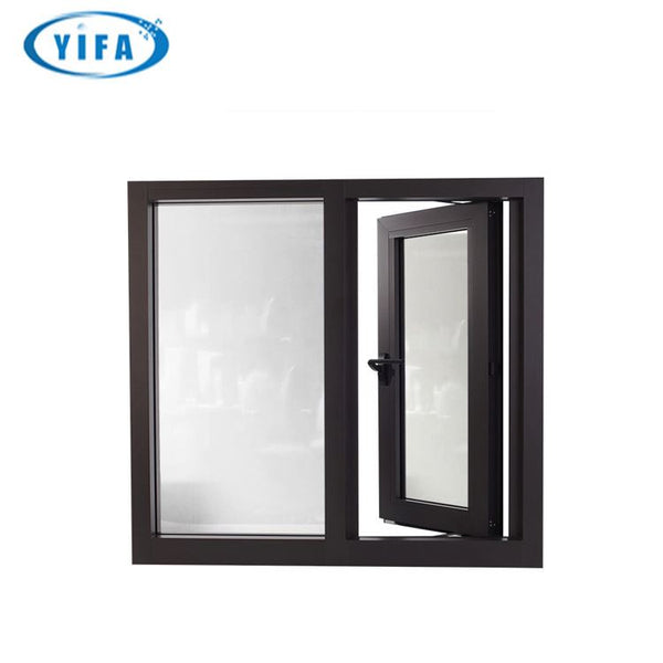 American California oak wooden clad aluminum crank open window casement windows with new design on China WDMA