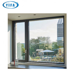 American California oak wooden clad aluminum crank open window casement windows with new design on China WDMA