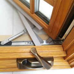 American California oak wooden clad aluminum crank open window casement windows with new design on China WDMA