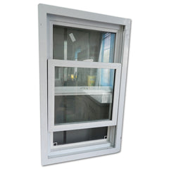 American extrusion vertical sliding double single glass hung sash window profile vinyl upvc window on China WDMA