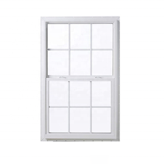 American extrusion vertical sliding double single glass hung sash window profile vinyl upvc window on China WDMA