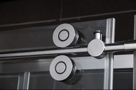 American interior insulated sliding barn door track system mirror glass door wheels hardware on China WDMA