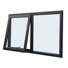 Anti-theft Aluminium Cladding UPVC Pull-push Awning windows Double Glazing Bathroom Window on China WDMA