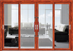 Antique Style Aluminum Glass Doors For Room Aluminum Door Anodized Sliding Windows With Built-in Shutter on China WDMA