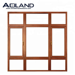 Aoland aluminium wood grain french casement windows with AS 2047 on China WDMA