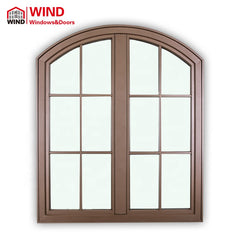 Arch blind inside large double glass windows on China WDMA