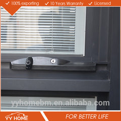 Australia standard matt black aluminium double glazed fixed and awning window with blind inside on China WDMA