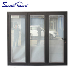 Australian Standard aluminium double glazed doors folding glass door ventilation bifold doors on China WDMA