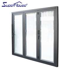 Australian Standard aluminium double glazed doors folding glass door ventilation bifold doors on China WDMA