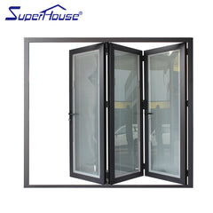 Australian Standard aluminium double glazed doors folding glass door ventilation bifold doors on China WDMA