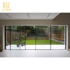 Australian code cheap price 4 panel sliding french patio doors slim aluminium frame double glass sliding door for exterior on China WDMA