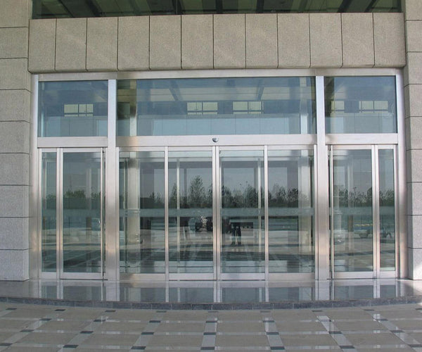 Automatic sensor glass sliding doors of stainless steel frame on China WDMA