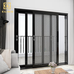 Best prices custom specification 12mm tempered glass door black aluminium mosquito net sliding door for nigeria outdoor on China WDMA