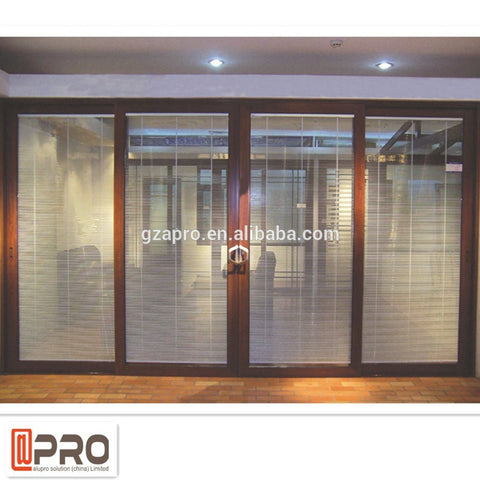 Best used windows and doors aluminum sliding door with picture frames and integrated blinds on China WDMA