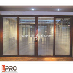 Best used windows and doors aluminum sliding door with picture frames and integrated blinds on China WDMA