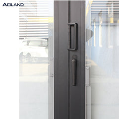 Bifold door entry doors with blinds inserted for privacy on China WDMA