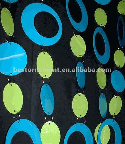 Blue/Lime Hip Circles Doorway Beaded Curtains on China WDMA