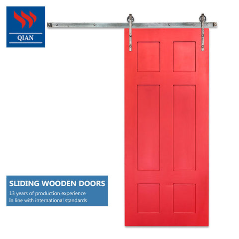 Bright-colored side panel solid wood hanging doors sliding barn wooden interior door for living room on China WDMA