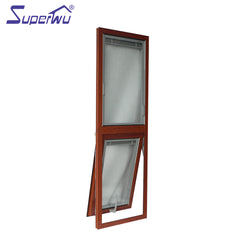 Built-in blind SP40 aluminum frame double glazed wood color awning windows on China WDMA